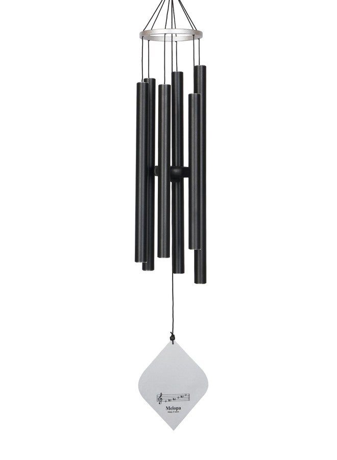 MELOPA 6 Pipe Large Wind Chimes for Home, Garden, Balcony & Vastu Pooja - Black | Hanging Bells for Home Decoration | Deep Tone Aluminum Wind Chime | Return Gift & Positive Energy Decor - Image 1